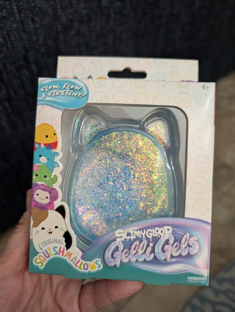 Squishmallows Gelli Gels Cat-Shaped Glitter Gel – Iridescent Blue